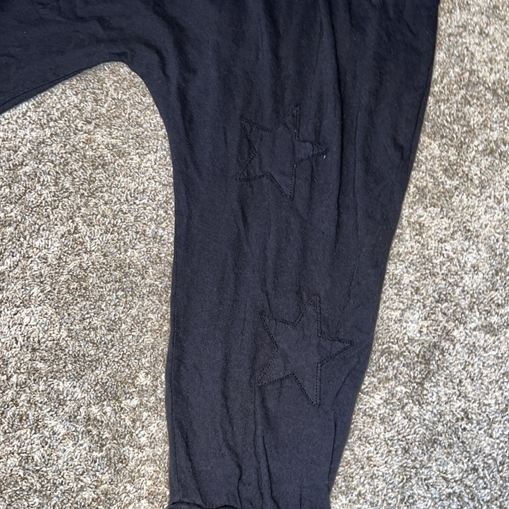 NWOT Sundry Star Drop Crotch Harem Sweatpant Black Size 0-XS Can Fit Up To Small - Picture 14 of 15
